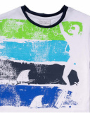 T-shirt en maille à rayures blanches pour garçon Diving T-shirt en maille à rayures blanches pour garçon Diving