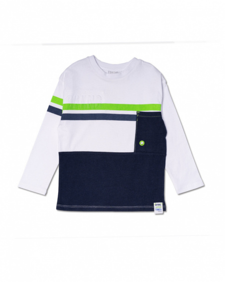 T-shirt long en maille blanc pour garçon Diving Adventures T-shirt long en maille blanc pour garçon Diving Adventures