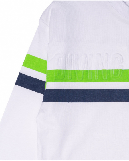 T-shirt long en maille blanc pour garçon Diving Adventures T-shirt long en maille blanc pour garçon Diving Adventures