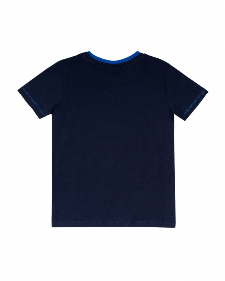 T-shirt en maille bleu pour garçon Diving Adventures