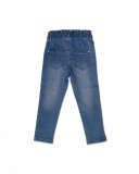 Pantalon long en jean paper bag bleu pour fille Amazonia Pantalon long en jean paper bag bleu pour fille Amazonia