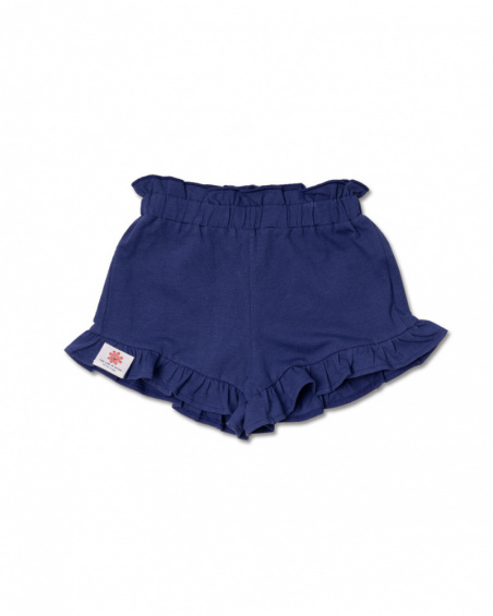 Short en maille bleu fille Amazonia