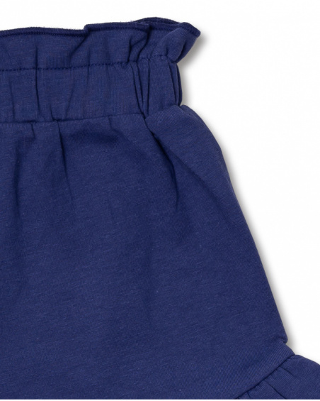 Short en maille bleu fille Amazonia
