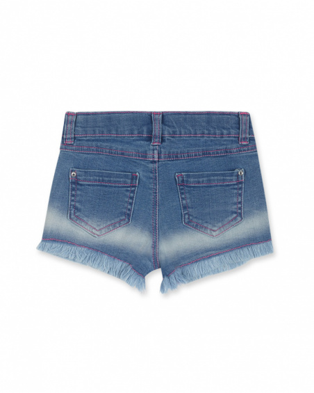 Short en jean bleu pour fille Amazonia Short en jean bleu pour fille Amazonia