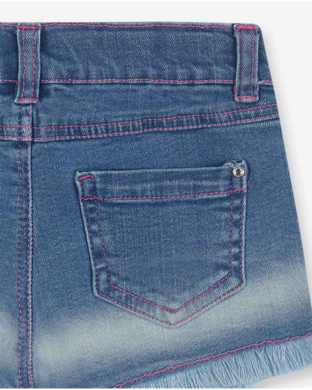 Short en jean bleu pour fille Amazonia Short en jean bleu pour fille Amazonia