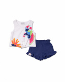 Ensemble tricot fille Amazonia bleu blanc Ensemble tricot fille Amazonia bleu blanc