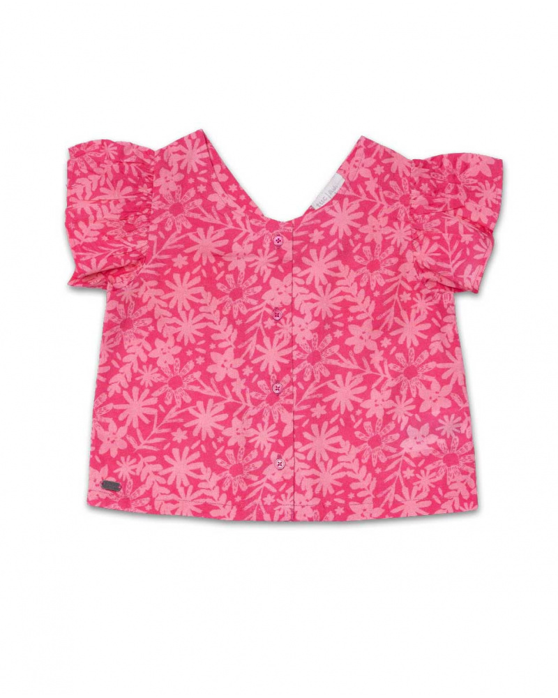 Blouse en popeline fuchsia pour fille Amazonia