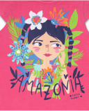 T-shirt Amazonia fille fushia en maille T-shirt Amazonia fille fushia en maille