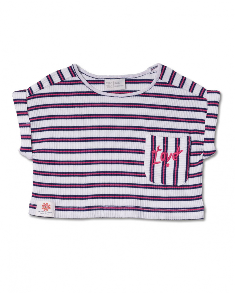 T-shirt en maille rayée fille Amazonia