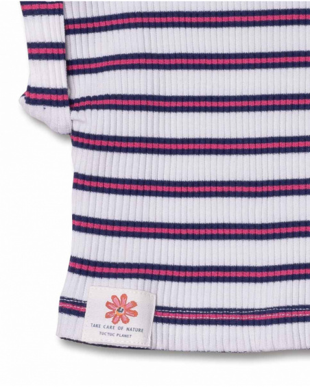 T-shirt en maille rayée fille Amazonia T-shirt en maille rayée fille Amazonia