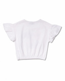 T-shirt coeur tricoté fille Amazonia blanc T-shirt coeur tricoté fille Amazonia blanc