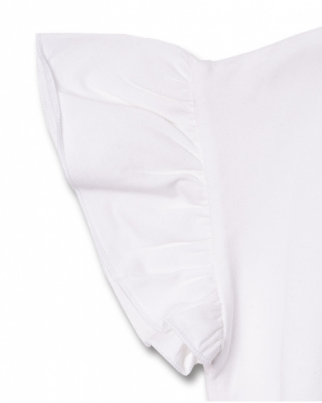 T-shirt coeur tricoté fille Amazonia blanc T-shirt coeur tricoté fille Amazonia blanc