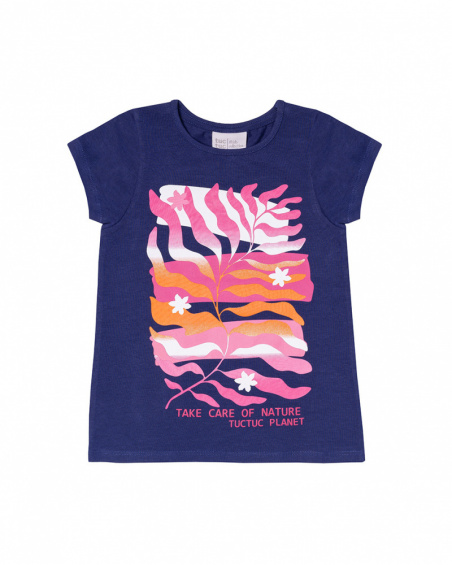 T-shirt en maille bleu pour fille Amazonia T-shirt en maille bleu pour fille Amazonia