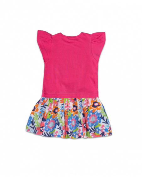 Robe en maille popeline fuchsia pour fille Amazonia Robe en maille popeline fuchsia pour fille Amazonia