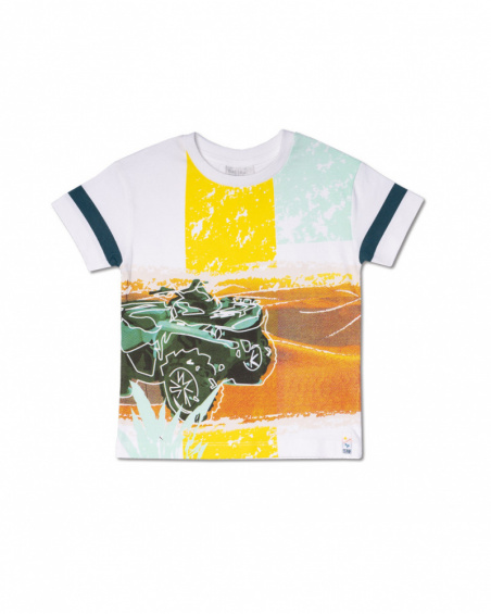 T-shirt blanc en maille pour garçon All Terrain T-shirt blanc en maille pour garçon All Terrain