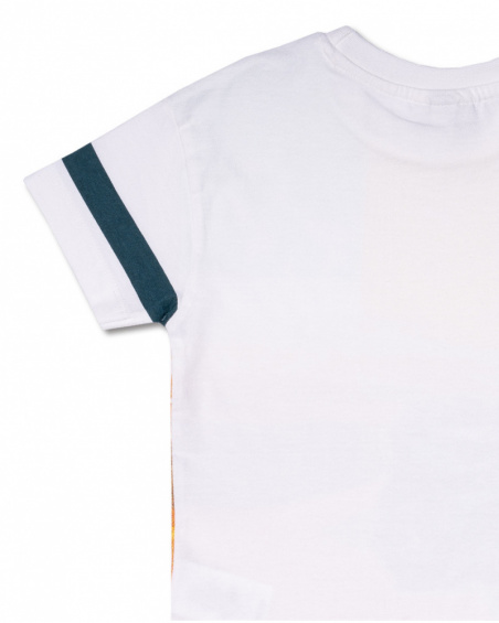 T-shirt blanc en maille pour garçon All Terrain T-shirt blanc en maille pour garçon All Terrain