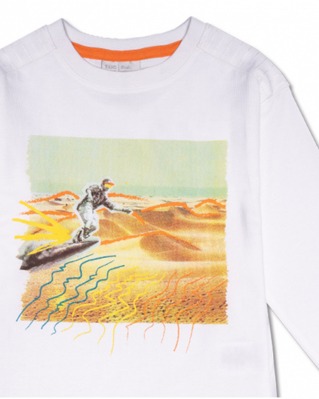 T-shirt long en maille blanc pour garçon All Terrain T-shirt long en maille blanc pour garçon All Terrain