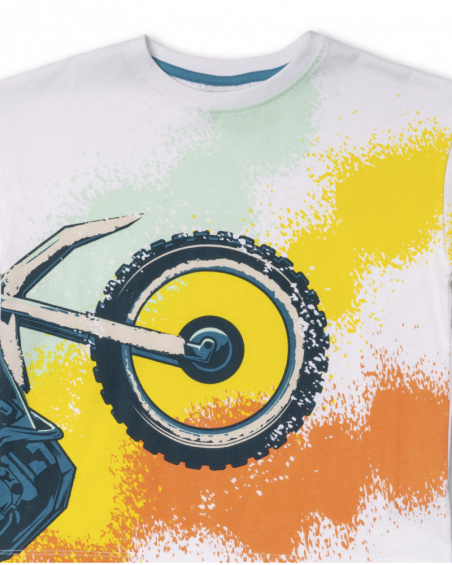 T-shirt moto tricot blanc pour garçon All Terrain T-shirt moto tricot blanc pour garçon All Terrain