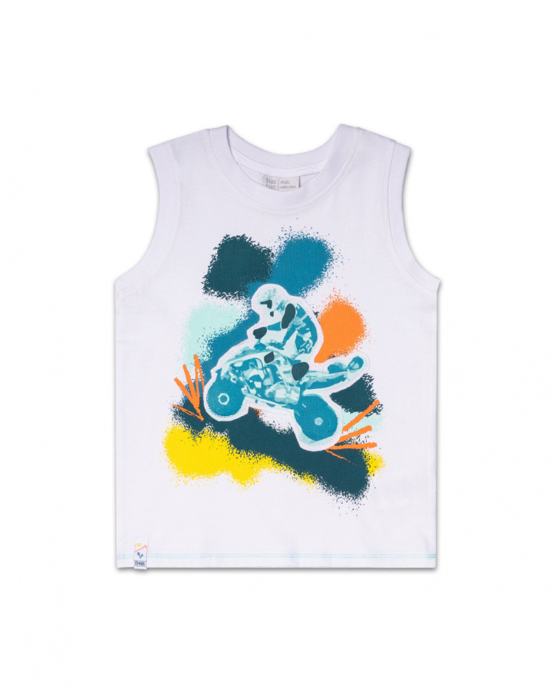 Débardeur jersey blanc garçon Tout Terrain