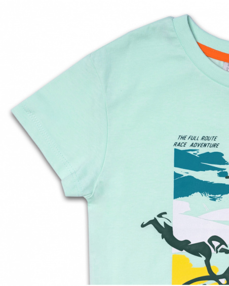 T-shirt vert en maille pour garçon All Terrain T-shirt vert en maille pour garçon All Terrain