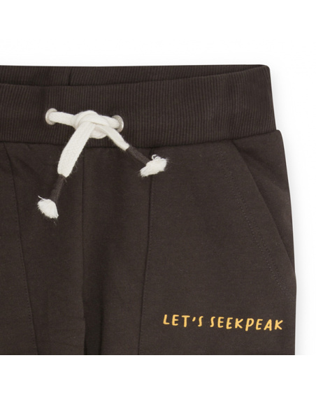 Pantalon en peluche marron et vert Sentier de randonnée garçon