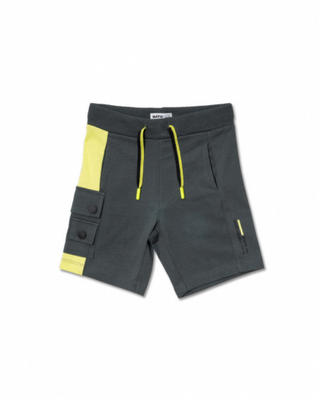 Bermuda en maille vert kaki pour garçon Desert trail Bermuda en maille vert kaki pour garçon Desert trail