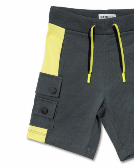 Bermuda en maille vert kaki pour garçon Desert trail Bermuda en maille vert kaki pour garçon Desert trail
