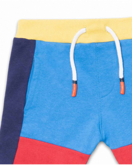 Bermuda en maille bleu rouge pour garçon Your game Bermuda en maille bleu rouge pour garçon Your game