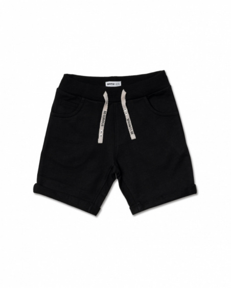 Bermuda Frank garçon en maille noire Basics Garçon Bermuda Frank garçon en maille noire Basics Garçon