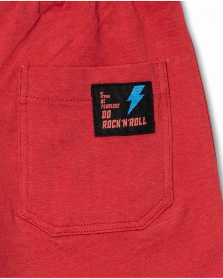 Bermuda rouge tricot garçon Wild thing Bermuda rouge tricot garçon Wild thing