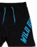 Bermuda en maille noir pour garçon Wild thing Bermuda en maille noir pour garçon Wild thing