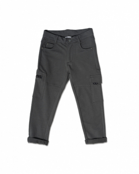 Pantalon cargo long kaki pour garçon Basics Boy Pantalon cargo long kaki pour garçon Basics Boy