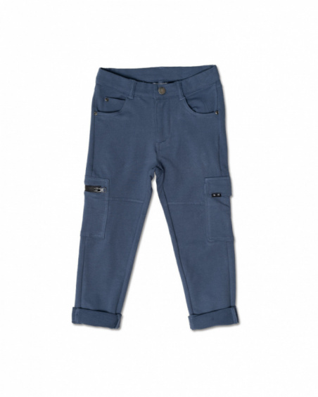 Pantalon cargo long bleu marine pour garçon Basics Boy Pantalon cargo long bleu marine pour garçon Basics Boy