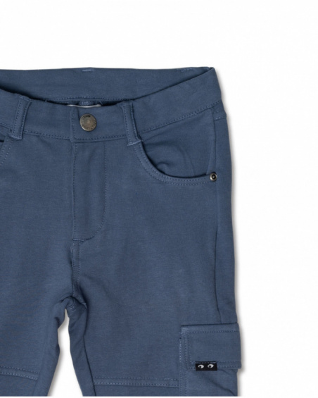 Pantalon cargo long bleu marine pour garçon Basics Boy Pantalon cargo long bleu marine pour garçon Basics Boy