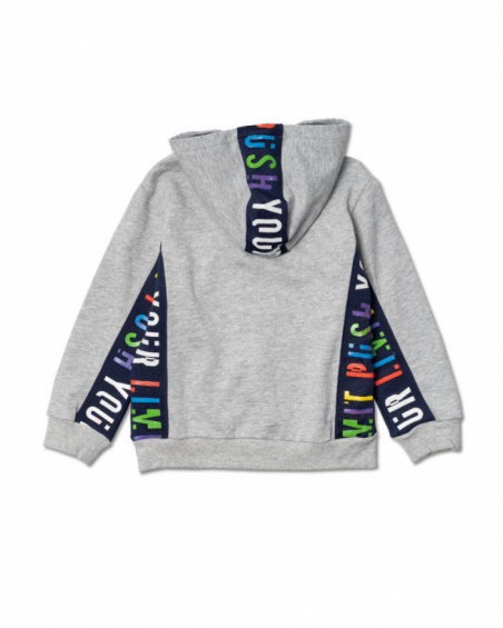 Sweat gris ouvert en maille pour garçon Votre jeu Sweat gris ouvert en maille pour garçon Votre jeu