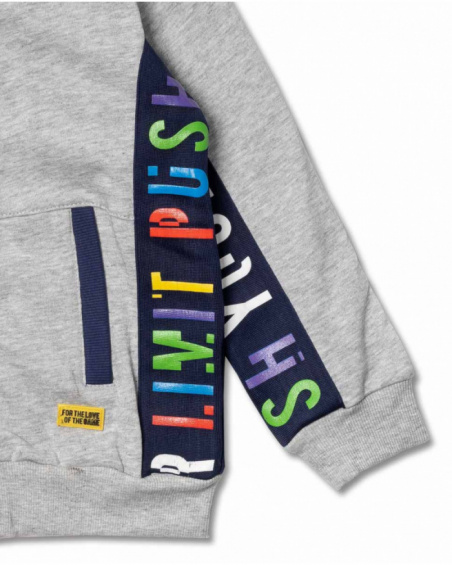 Sweat gris ouvert en maille pour garçon Votre jeu Sweat gris ouvert en maille pour garçon Votre jeu
