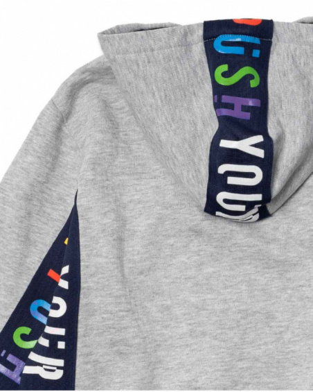 Sweat gris ouvert en maille pour garçon Votre jeu Sweat gris ouvert en maille pour garçon Votre jeu