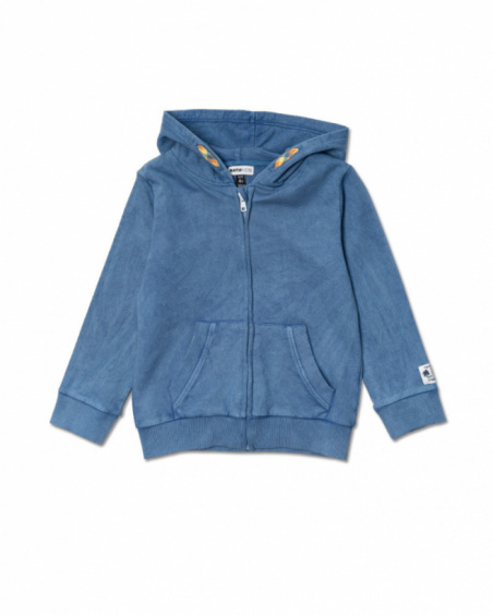 Sweat ouvert en maille bleu pour garçon Beach Days Sweat ouvert en maille bleu pour garçon Beach Days