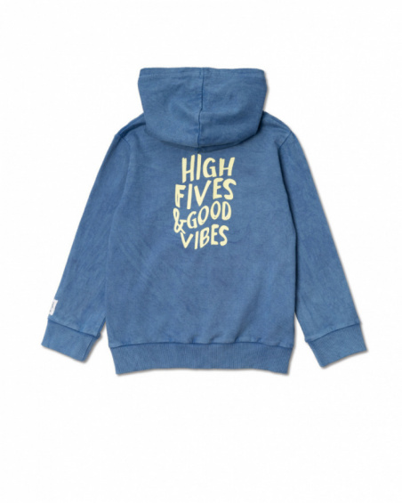 Sweat ouvert en maille bleu pour garçon Beach Days Sweat ouvert en maille bleu pour garçon Beach Days