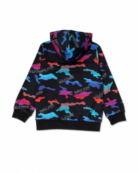 Sweat garçon Wild Thing imprimé en maille ajourée Sweat garçon Wild Thing imprimé en maille ajourée