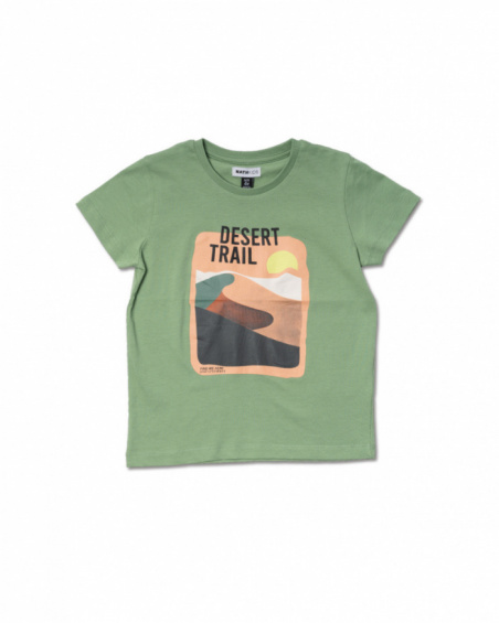 T-shirt tricot vert piste du désert garçon T-shirt tricot vert piste du désert garçon