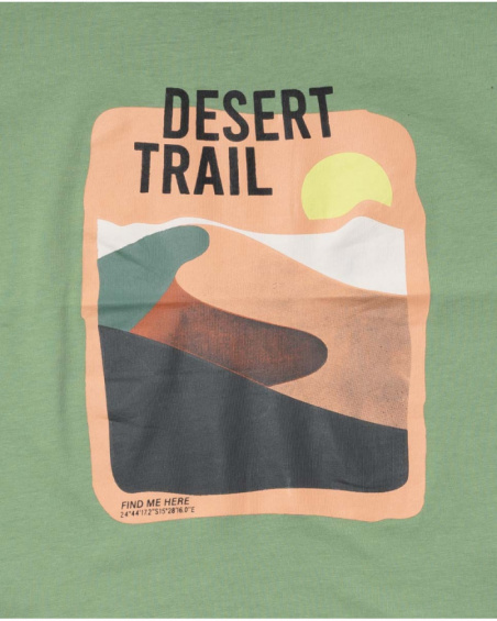T-shirt tricot vert piste du désert garçon T-shirt tricot vert piste du désert garçon