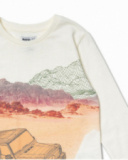 T-shirt long blanc en maille pour garçon Desert trail T-shirt long blanc en maille pour garçon Desert trail