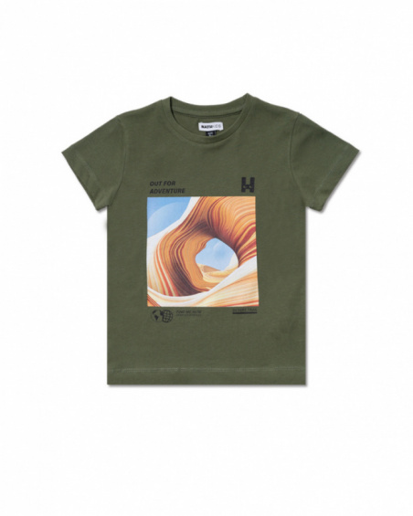 T-shirt dune tricot kaki garçon Desert trail T-shirt dune tricot kaki garçon Desert trail