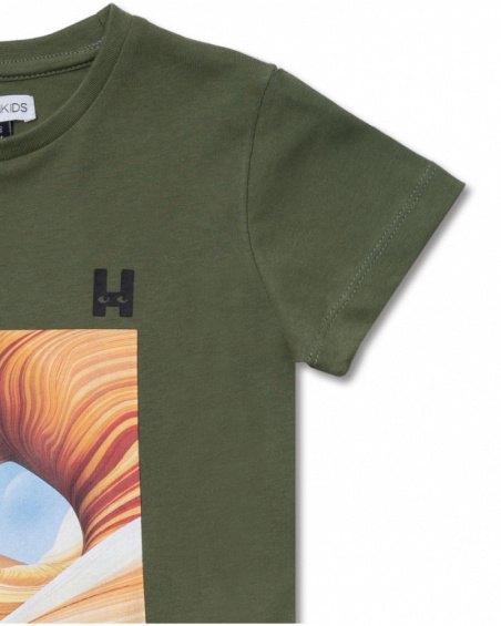 T-shirt dune tricot kaki garçon Desert trail T-shirt dune tricot kaki garçon Desert trail