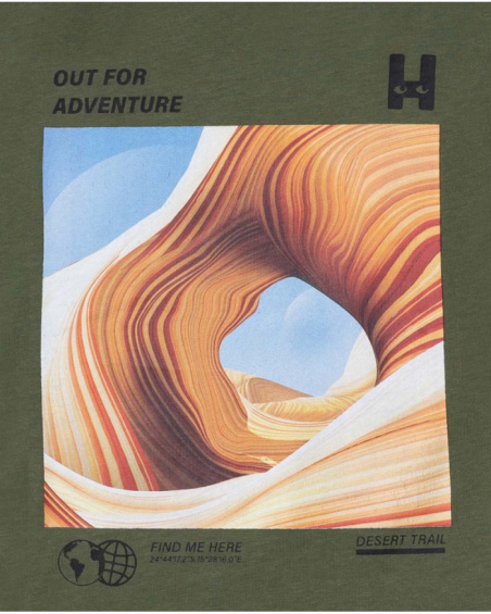 T-shirt dune tricot kaki garçon Desert trail T-shirt dune tricot kaki garçon Desert trail