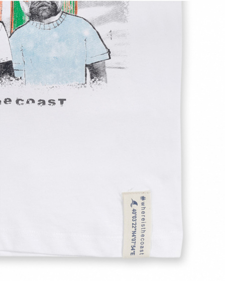 T-shirt en maille blanc pour garçon La côte T-shirt en maille blanc pour garçon La côte