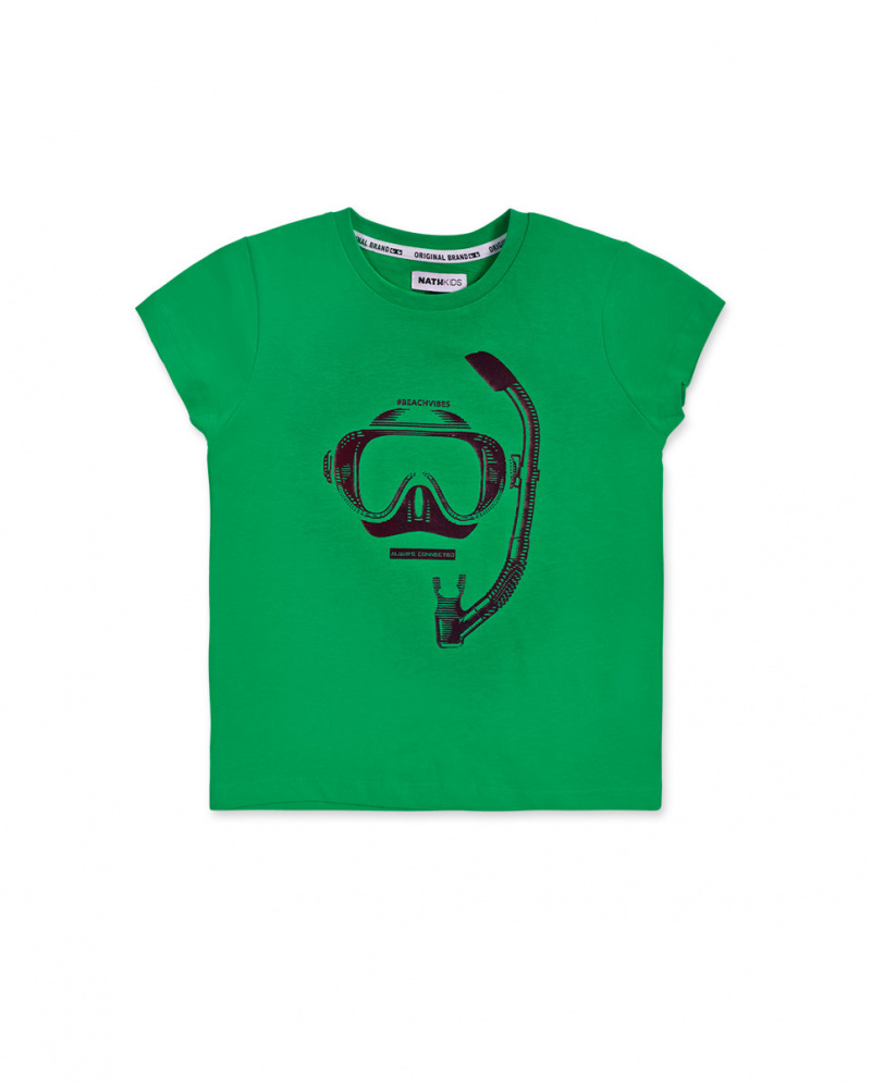 T-shirt en maille vert pour garçon La côte