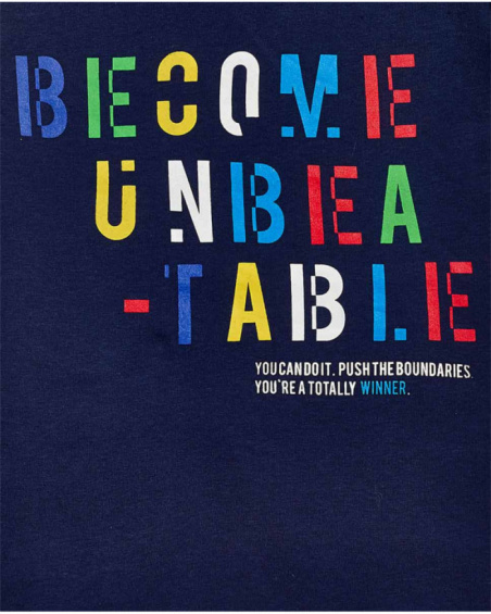 T-shirt en maille bleu marine pour garçon Votre jeu T-shirt en maille bleu marine pour garçon Votre jeu