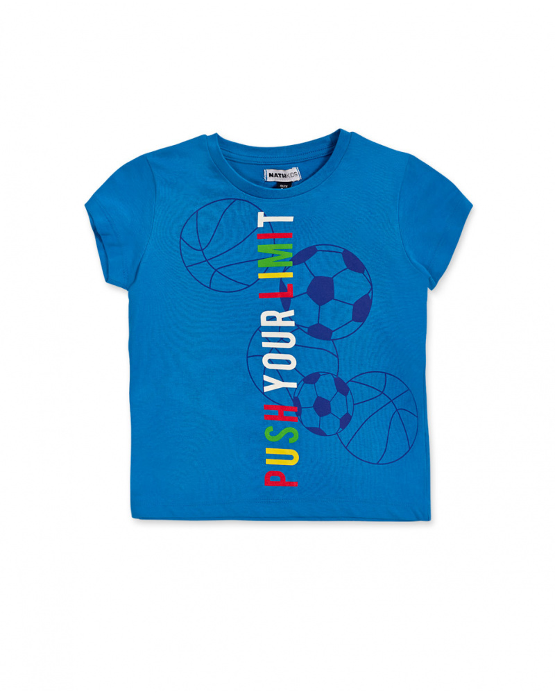 T-shirt en maille bleu pour garçon Votre jeu